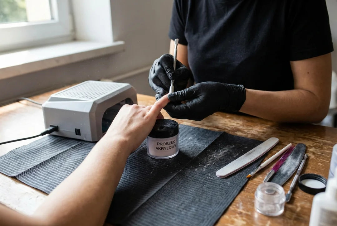 Stanowisko do manicure tytanowego przygotowane zgodnie ze standardem salonowym.