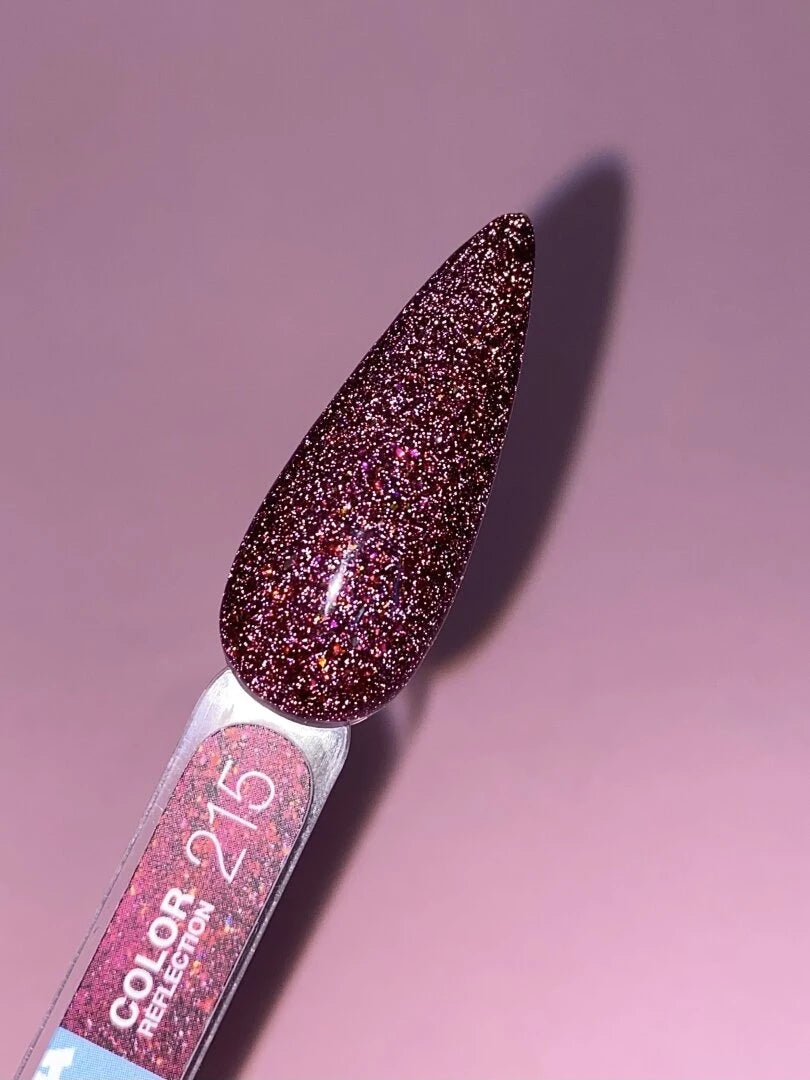 Lunamoon Color Reflection 13ml #215 - Fényvisszaverő Gél Lakk Bordó