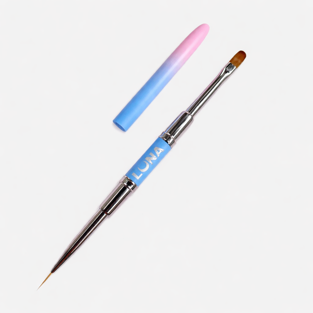 Lunamoon Kétoldalú Ecset - Professzionális Zselé és Díszítő Ecset