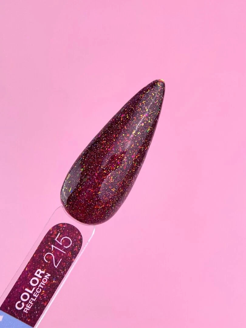 Lunamoon Color Reflection 13ml #215 - Fényvisszaverő Gél Lakk Bordó