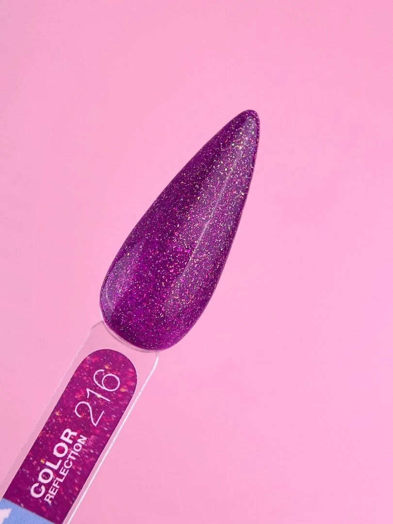 Lunamoon Color Reflection 13ml #216 - Fényvisszaverő Gél Lakk Rózsaszín-Lila