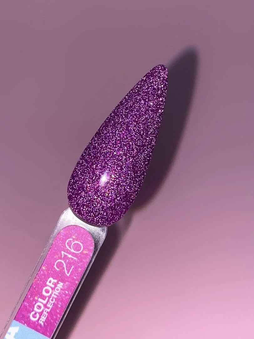 Lunamoon Color Reflection 13ml #216 - Fényvisszaverő Gél Lakk Rózsaszín-Lila
