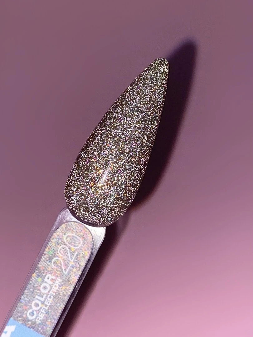Lunamoon Color Reflection 13ml #220 - Fényvisszaverő Gél Lakk Arany-Mokka